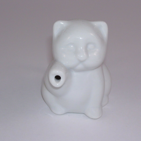 Cat Creamer Pitcher White Ceramic Farmhouse Small - Picture 4 of 7
